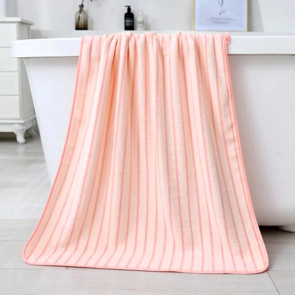 Elegant Striped Absorbent Bathing Towel - Image 2