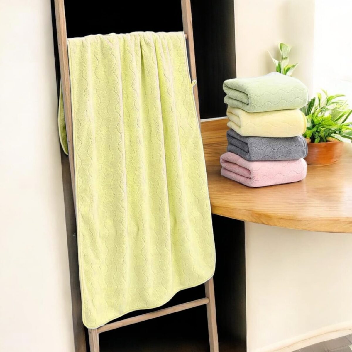 Wave Embossed Premium Soft Bathing Towel - Image 1