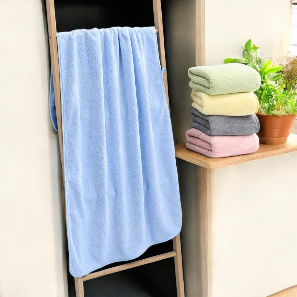 Wave Embossed Premium Soft Bathing Towel - Image 3