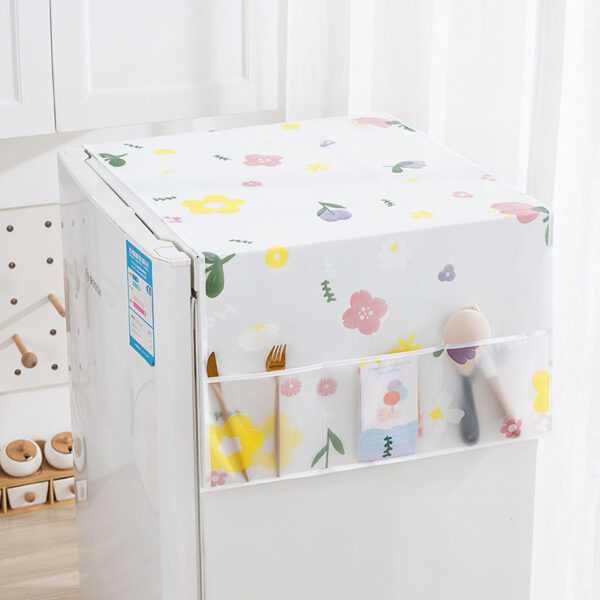 Multi-Pocket Dustproof Fridge Cover